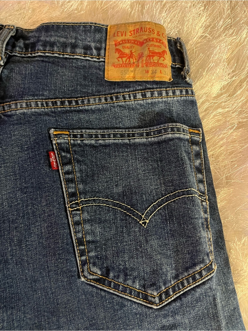 Levi's Men's Red Tag 550 Dark Blue Relaxed Fit  Jeans 👖